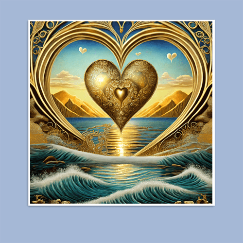 Golden Heart of the Sea - Art Print - Metal Poster - Canvas Wrap - Premium Framed Art Print