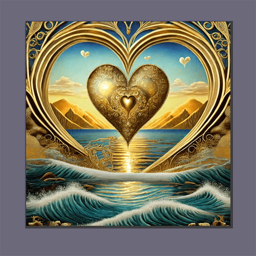 Golden Heart of the Sea - Art Print - Metal Poster - Canvas Wrap - Premium Framed Art Print