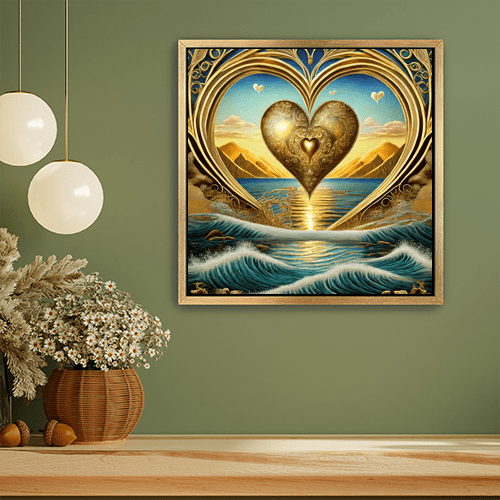 Golden Heart of the Sea - Art Print - Metal Poster - Canvas Wrap - Premium Framed Art Print