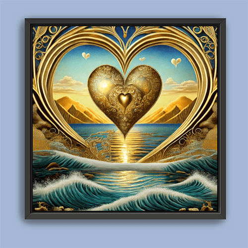 Golden Heart of the Sea - Art Print - Metal Poster - Canvas Wrap - Premium Framed Art Print