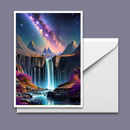 Greeting Card - Celestial Falls - Premium Greeting Card