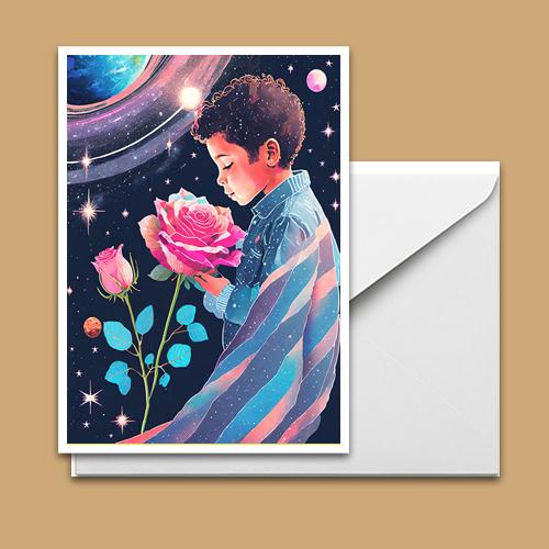 Greeting Card - Child of the Cosmos - Premium Greeting Card