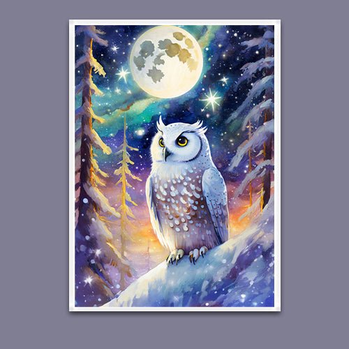 Greeting Card - Cosmic Owl - Premium Greeting Card