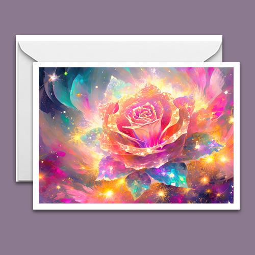 Greeting Card - Cosmic Rose - Premium Greeting Card