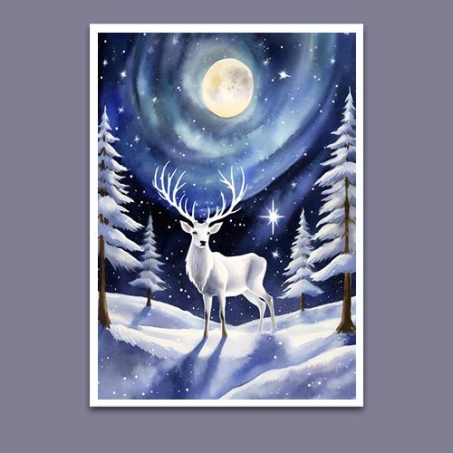 Greeting Card - Cosmic Stag - Premium Greeting Card