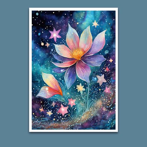 Greeting Card - Cosmic Star Flower - Premium Greeting Card