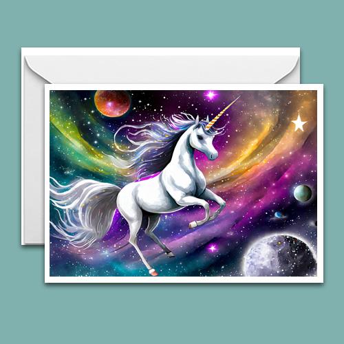 Greeting Card - Cosmic Unicorn - Premium Greeting Card