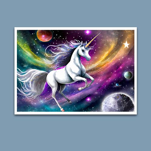 Greeting Card - Cosmic Unicorn - Premium Greeting Card