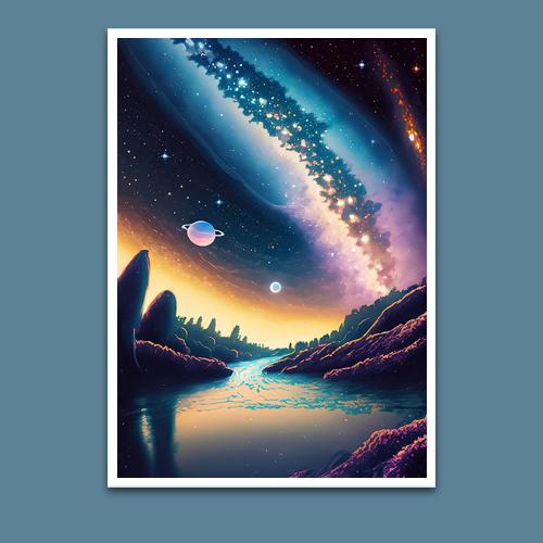 Greeting Card - Cosmic Vista - Premium Greeting Card