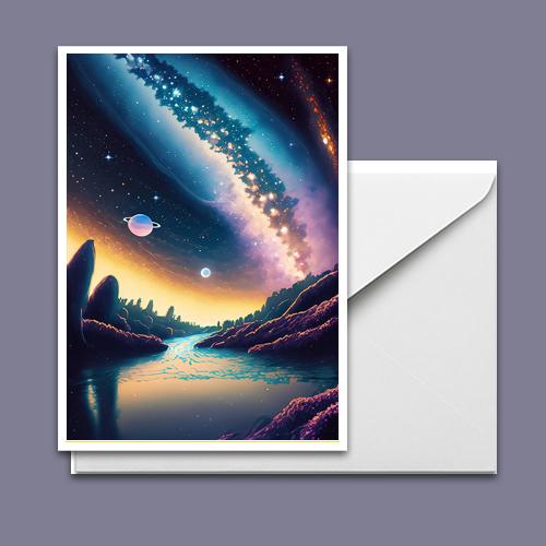 Greeting Card - Cosmic Vista - Premium Greeting Card