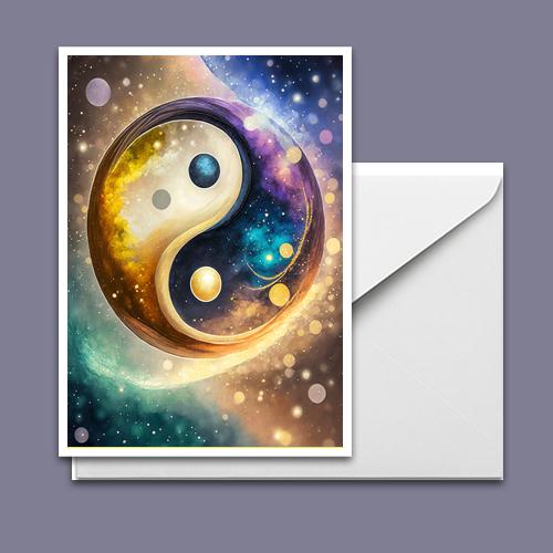 Greeting Card - Cosmic Yin Yang - Premium Greeting Card