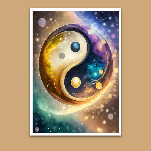 Greeting Card - Cosmic Yin Yang - Premium Greeting Card