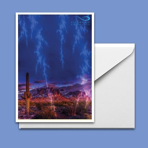 Greeting Card - Desert Lightning - Premium Greeting Card