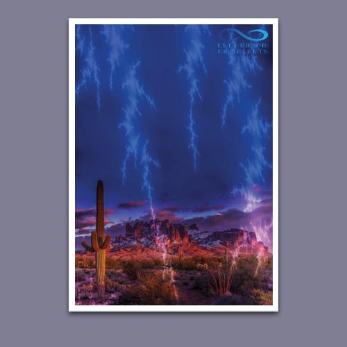 Greeting Card - Desert Lightning - Premium Greeting Card