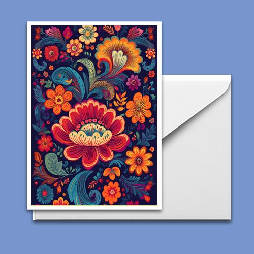 Greeting Card - Mexican Flowers - Premium Greeting Card