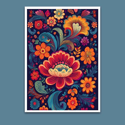 Greeting Card - Mexican Flowers - Premium Greeting Card