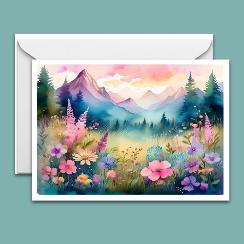 Greeting Card - Mountain Wildflowers - Premium Greeting Card