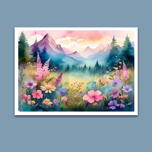 Greeting Card - Mountain Wildflowers - Premium Greeting Card