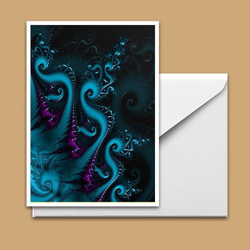 Greeting Card - Octopus Fractal - Premium Greeting Card