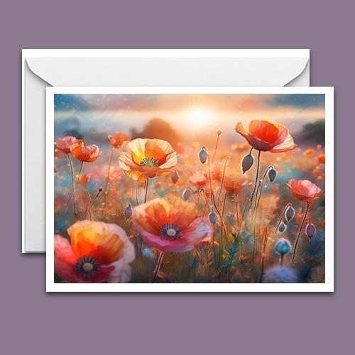 Greeting Card - Poppies - Premium Greeting Card