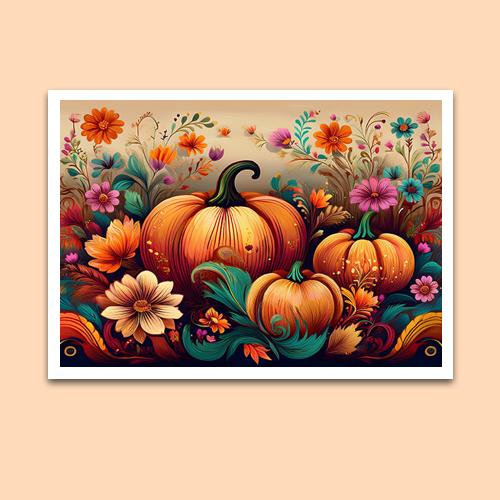 Greeting Card - Pumpkin Harvest - Premium Greeting Card