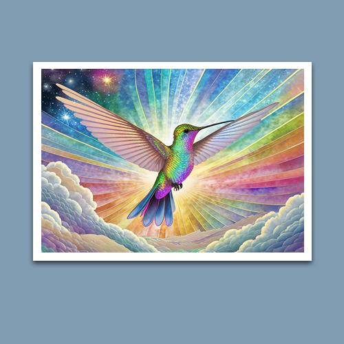 Greeting Card - Radiant Hummingbird - Premium Greeting Card