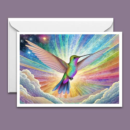 Greeting Card - Radiant Hummingbird - Premium Greeting Card