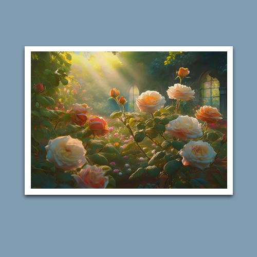 Greeting Card - Roses in the Afternoon Sun - Premium Greeting Card