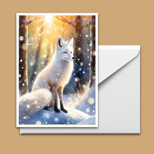 Greeting Card - Snow Fox - Premium Greeting Card