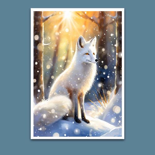 Greeting Card - Snow Fox - Premium Greeting Card