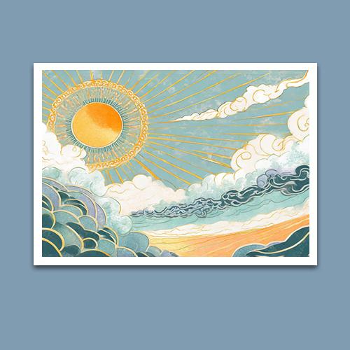 Greeting Card - Sun Wind Sea - Premium Greeting Card