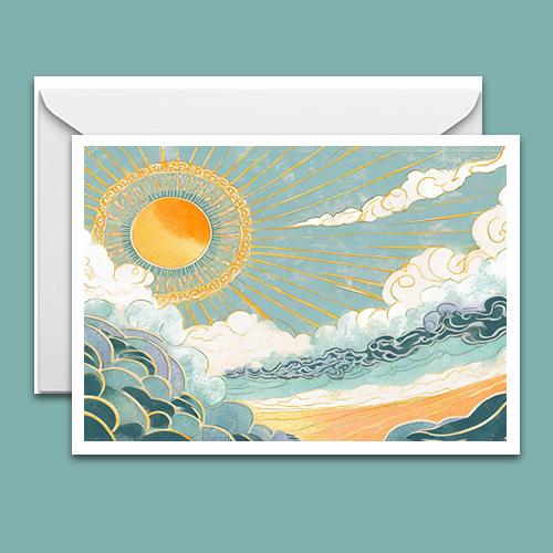 Greeting Card - Sun Wind Sea - Premium Greeting Card