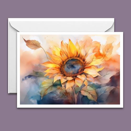 Greeting Card - Sunflower - Premium Greeting Card