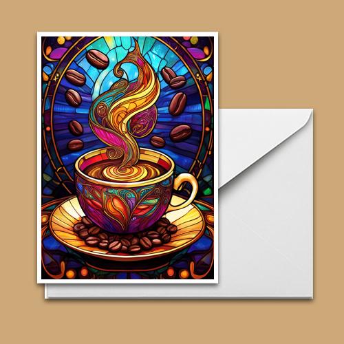 Greeting Card - The Magic of Coffee - Premium Greeting Card