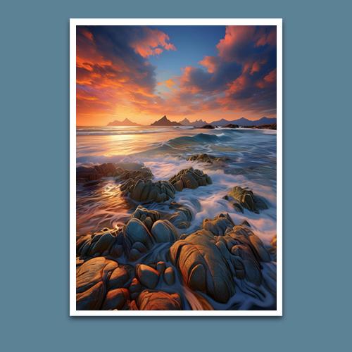 Greeting Card - Twilight On the Ocean - Premium Greeting Card