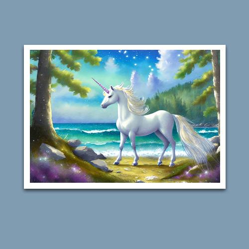 Greeting Card - Unicorn By the Sea - Premium Greeting Card