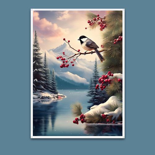 Greeting Card - Winter Perch - Premium Greeting Card