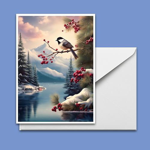 Greeting Card - Winter Perch - Premium Greeting Card