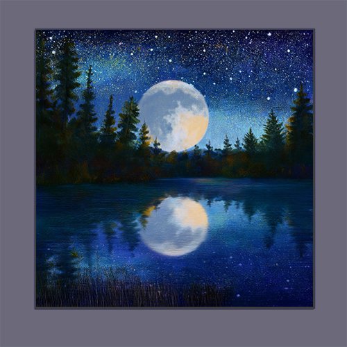 Moonlight on the Lake - Art Print - Metal Poster - Canvas Wrap - Premium Framed Art Print