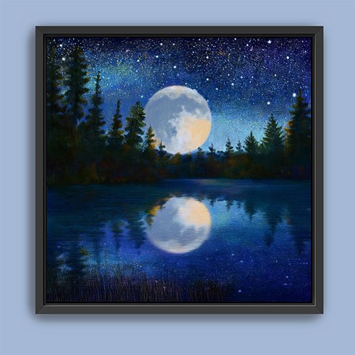 Moonlight on the Lake - Art Print - Metal Poster - Canvas Wrap - Premium Framed Art Print