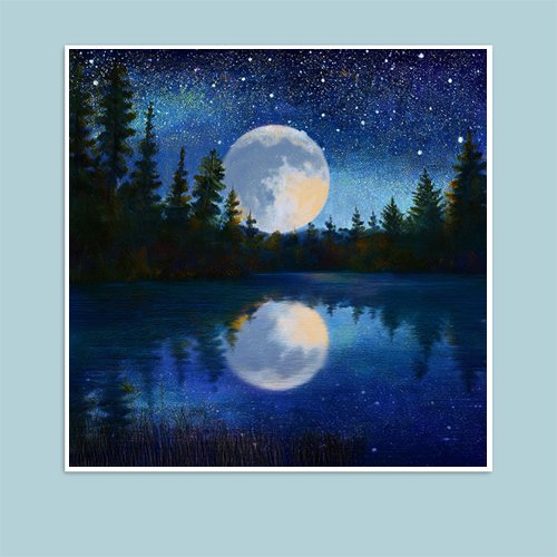 Moonlight on the Lake - Art Print - Metal Poster - Canvas Wrap - Premium Framed Art Print