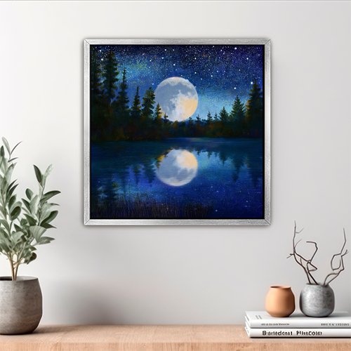 Moonlight on the Lake - Art Print - Metal Poster - Canvas Wrap - Premium Framed Art Print