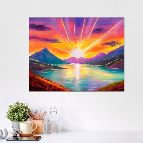 Mountain Sunset - Art Print - Metal Poster - Canvas Wrap - Premium Framed Art Print