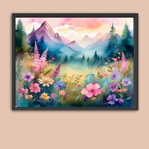 Mountain Wildflowers - Art Print - Metal Poster - Canvas Wrap - Premium Framed Art Print