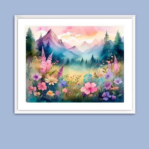 Mountain Wildflowers - Art Print - Metal Poster - Canvas Wrap - Premium Framed Art Print