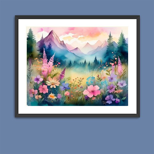 Mountain Wildflowers - Art Print - Metal Poster - Canvas Wrap - Premium Framed Art Print