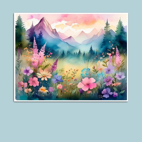 Mountain Wildflowers - Art Print - Metal Poster - Canvas Wrap - Premium Framed Art Print