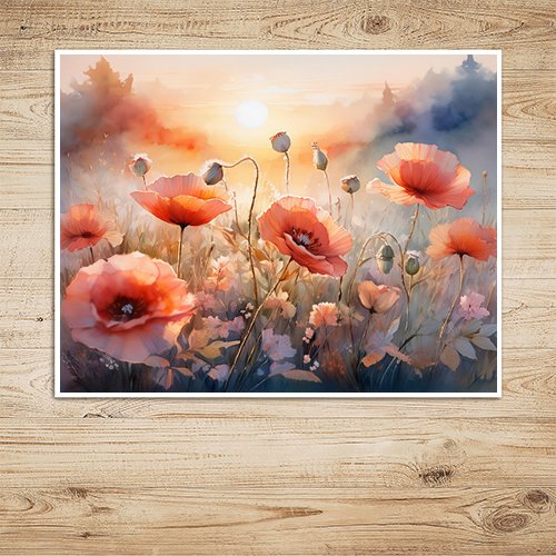 Poppies at Sunset - Art Print - Metal Poster - Canvas Wrap - Premium Framed Art Print