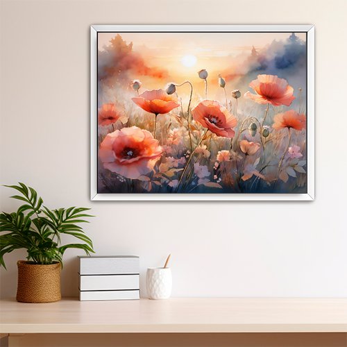 Poppies at Sunset - Art Print - Metal Poster - Canvas Wrap - Premium Framed Art Print