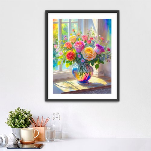 Rainbow Bouquet - Art Print - Metal Poster - Canvas Wrap - Premium Framed Art Print